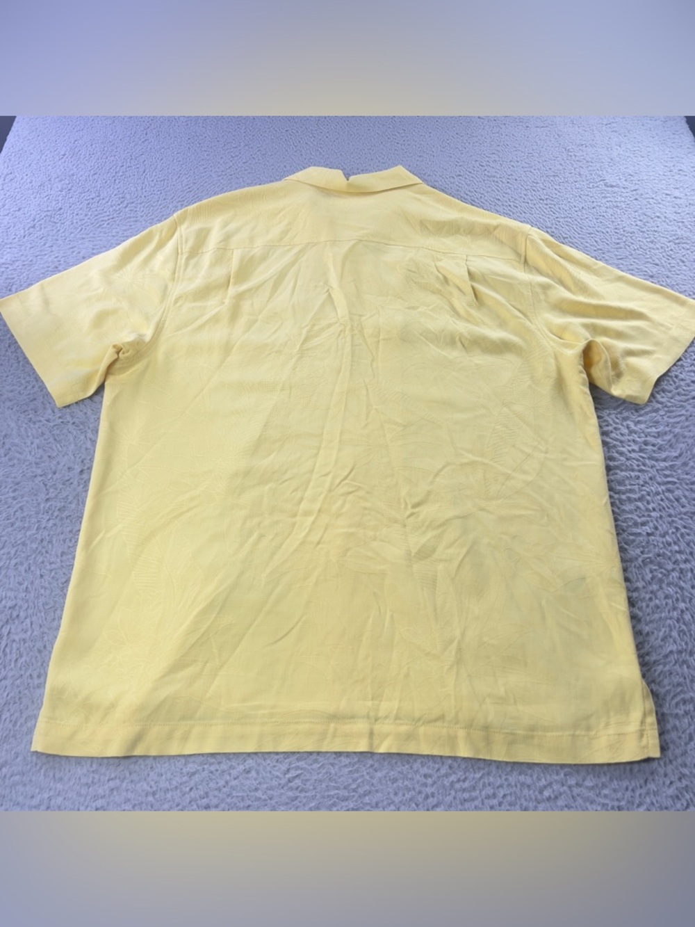 Tommy Bahama Camp Shirt Mens Medium Yellow 100% Silk Button Hawaiian Tropical - Picture 3 of 10